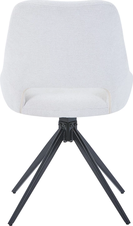 Karrige rrotulluese Luciano I, ngjyrë bezhë, këmbë metalike të zeza, 52.5x54x85cm