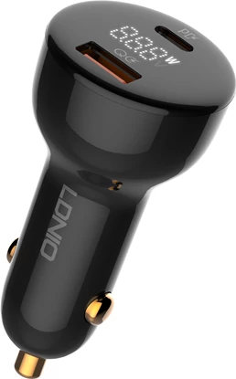 Karikues për veturë LDNIO C101 100W 2 porte USB-A/USB-C, i zi