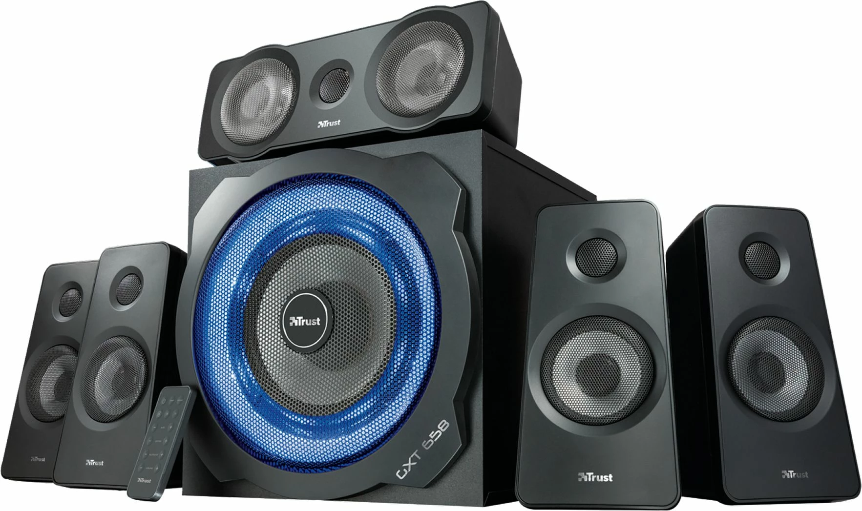 Altoparlantë Trust GXT 658 Titan, 5.1, 90W RMS, LED, të zeza