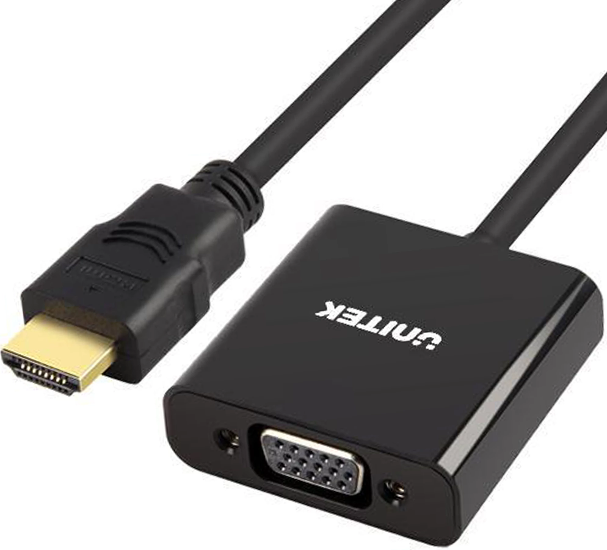 Adapter AV Unitek Y-6333 HDMI në VGA + Jack 3.5mm, i zi