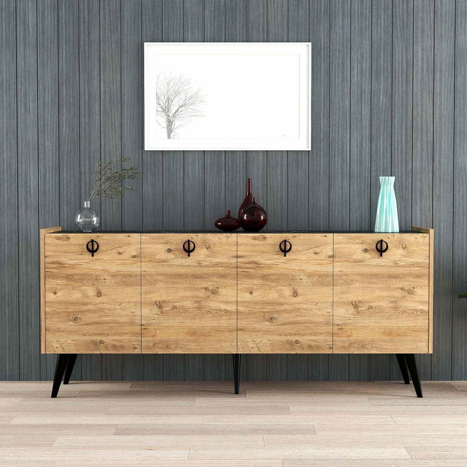 Konsol Skye Decor, ngjyrë Atlantic Pine, 180x79x40cm