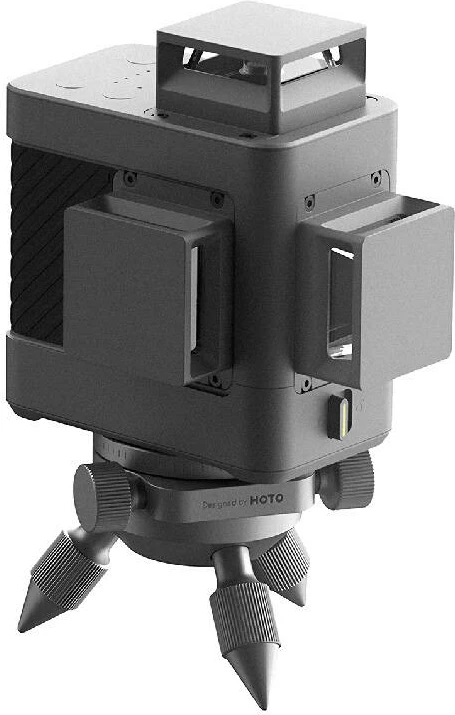 Nivel lazer 3D 360° HOTO QWFGJ002, vetë-nivelues, 5200mAh, i zi, set me tripod