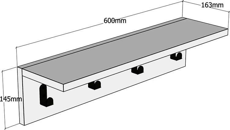 Varëse muri Mulan, ngjyrë e bardhë, 60x16x14.5cm
