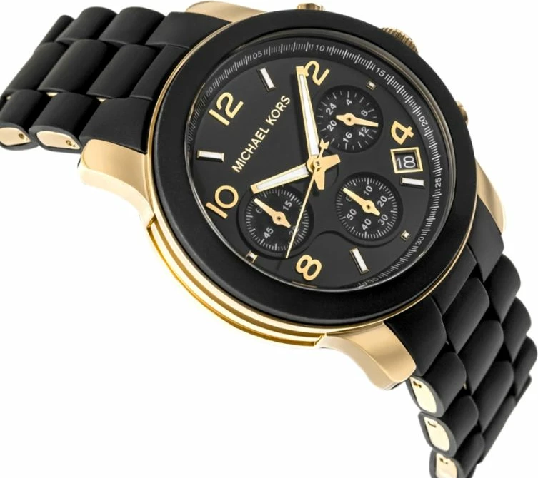 Orë dore për femra Michael Kors, e zezë dhe e artë