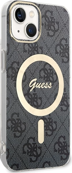 Mbështjellës Guess 4G MagSafe për iPhone 15, i zi
