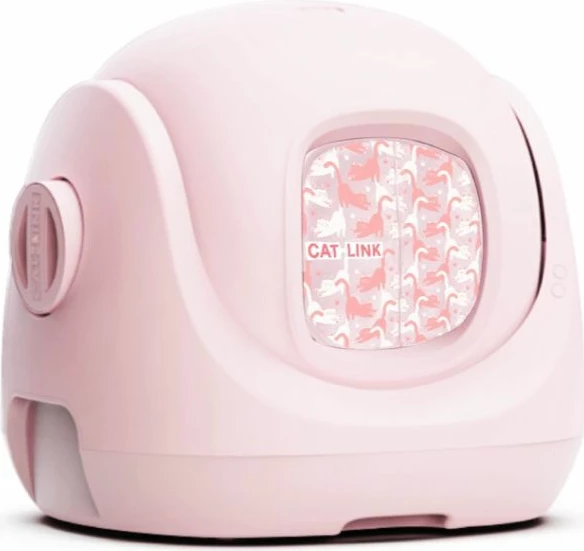 kuti inteligjente rëre për mace Catlink Baymax 7 L WiFi vetëpastruese, rozë, set me karikues + hidrogel deodorant + qese mbeturinash