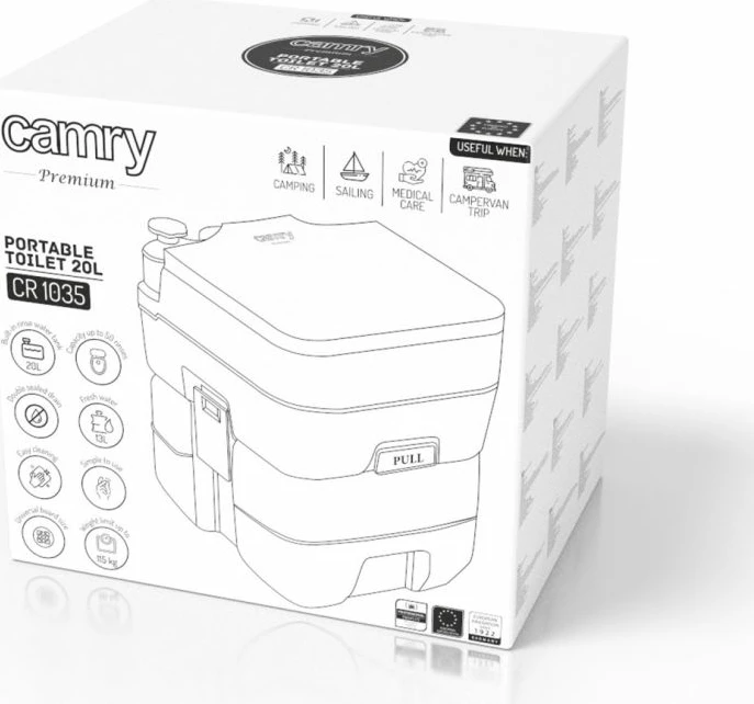 Toalet portativ Adler CAMRY CR 1035, gri