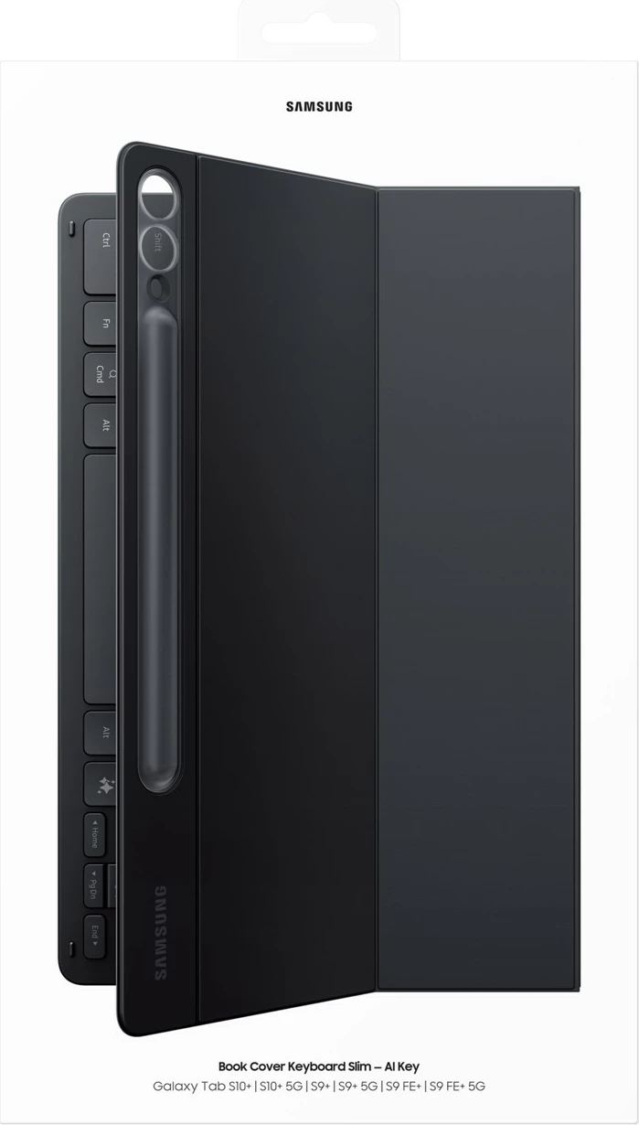 Mbështjellës tastierë Samsung EF-DX820, QWERTZ, Gjermanisht, Touchpad, Galaxy Tab S10+, Galaxy Tab S9+, Galaxy Tab S9 FE+, E zezë