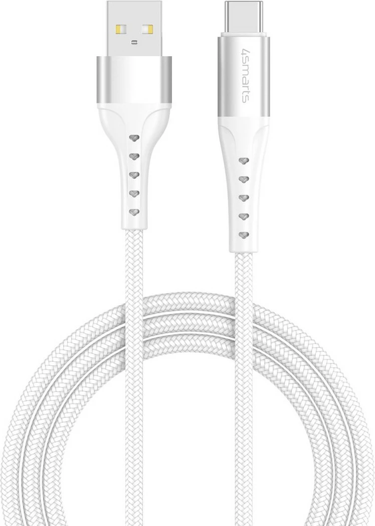 Kabllo USB-A në USB-C 4smarts PrimeCord 1.5m 18W, bardhë