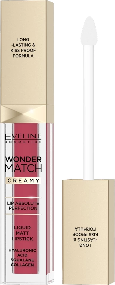 Buzëkuq i lëngshëm mat Eveline Cosmetics Wonder Match 12 Charming Red për femra 6.8ml