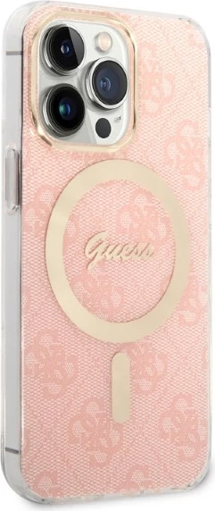 Set mbështjellës Guess GUBPP13XH4EACSP me karikues wireless për iPhone 13 Pro Max, rozë