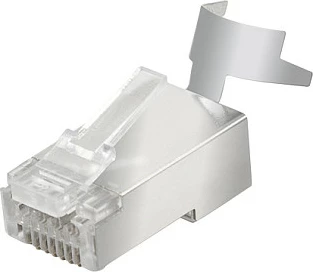 Konektor RJ45 LogiLink Cat.6A STP pass-through, paketim 10 copë, portokalli