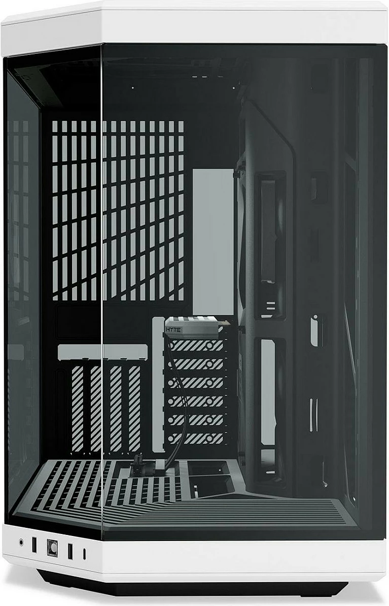 Kasë HYTE Y70, ATX Midi Tower, dy dhoma, xham, USB-C, bardhë/zezë