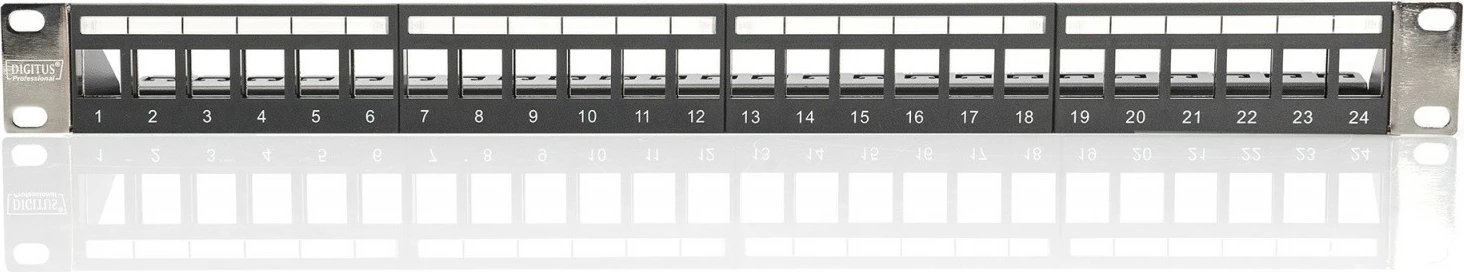 Panel patch modular Digitus DN-91411-LF, 24 porta, 1U, Keystone, i zi