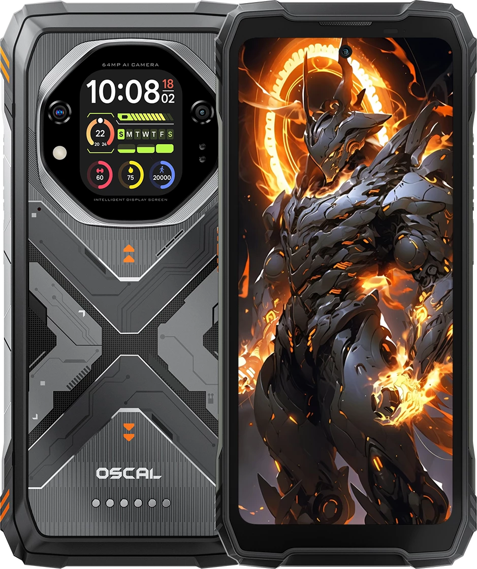 Celular Oscal Tank 1 16GB RAM 512GB 5G bateri 20000mAh IP68/IP69K/MIL-STD-810H, portokalli