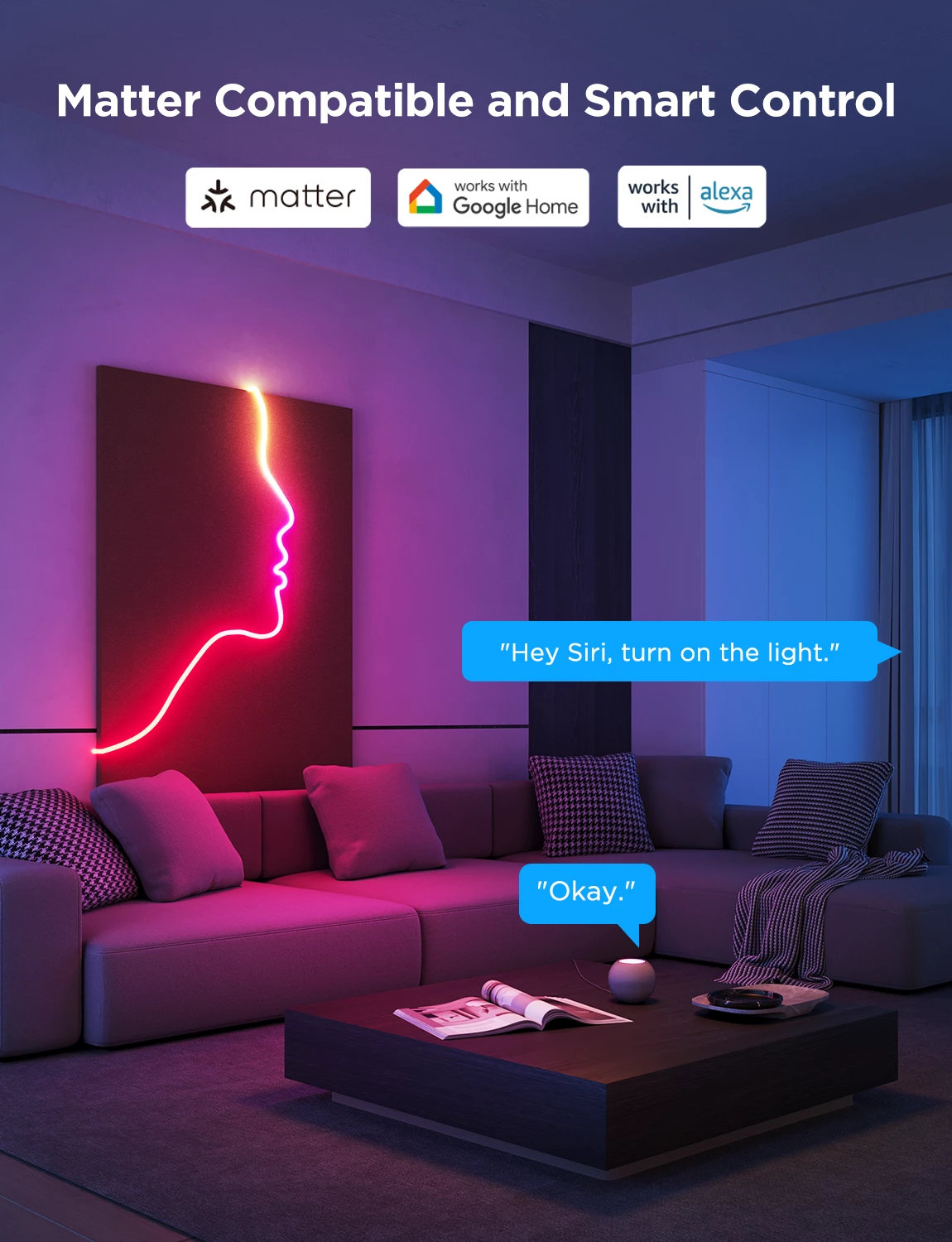 Shirit LED neon Govee Neon Rope Light 2S H61D4-B 4m RGBIC Bluetooth/Wi‑Fi, i zi