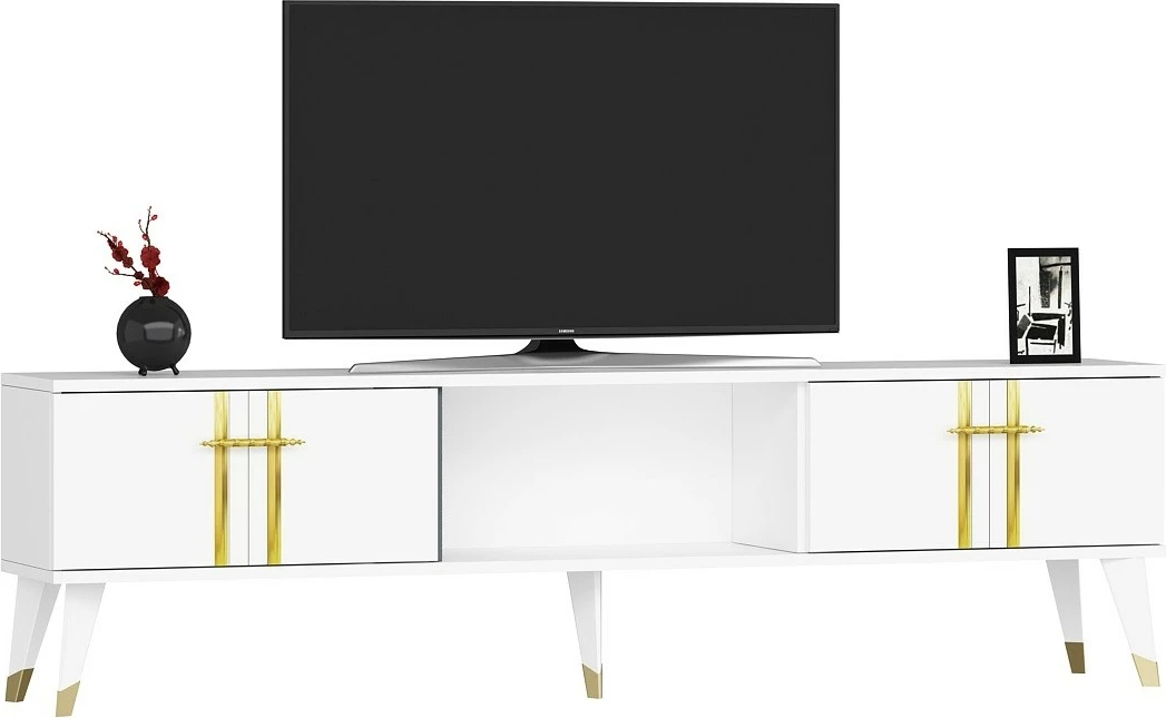 Komodë TV Hanah Home, Asel, e bardhë, ari