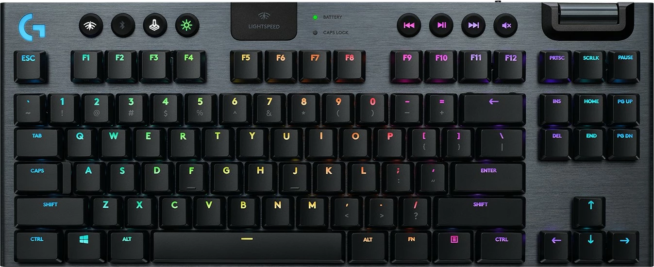 Tastierë mekanike Logitech G G915 TKL, RGB, pa kabllo, karbon