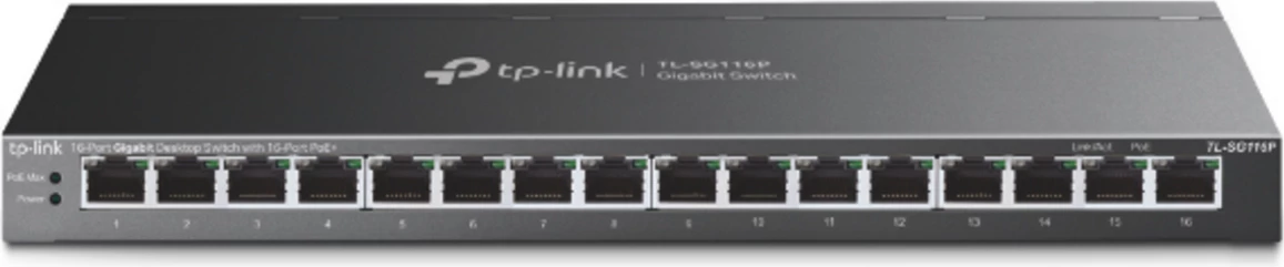 Switch TP-LINK TL-SG116P 16 porta Gigabit, e zezë