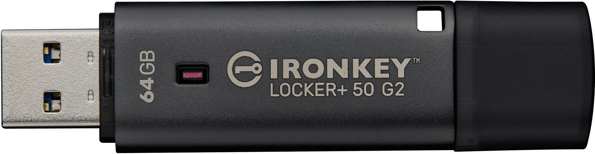 USB stik Kingston IronKey Locker+ 50 G2 64GB, USB-A 3.2 Gen 1, AES-256/FIPS 197, i zi