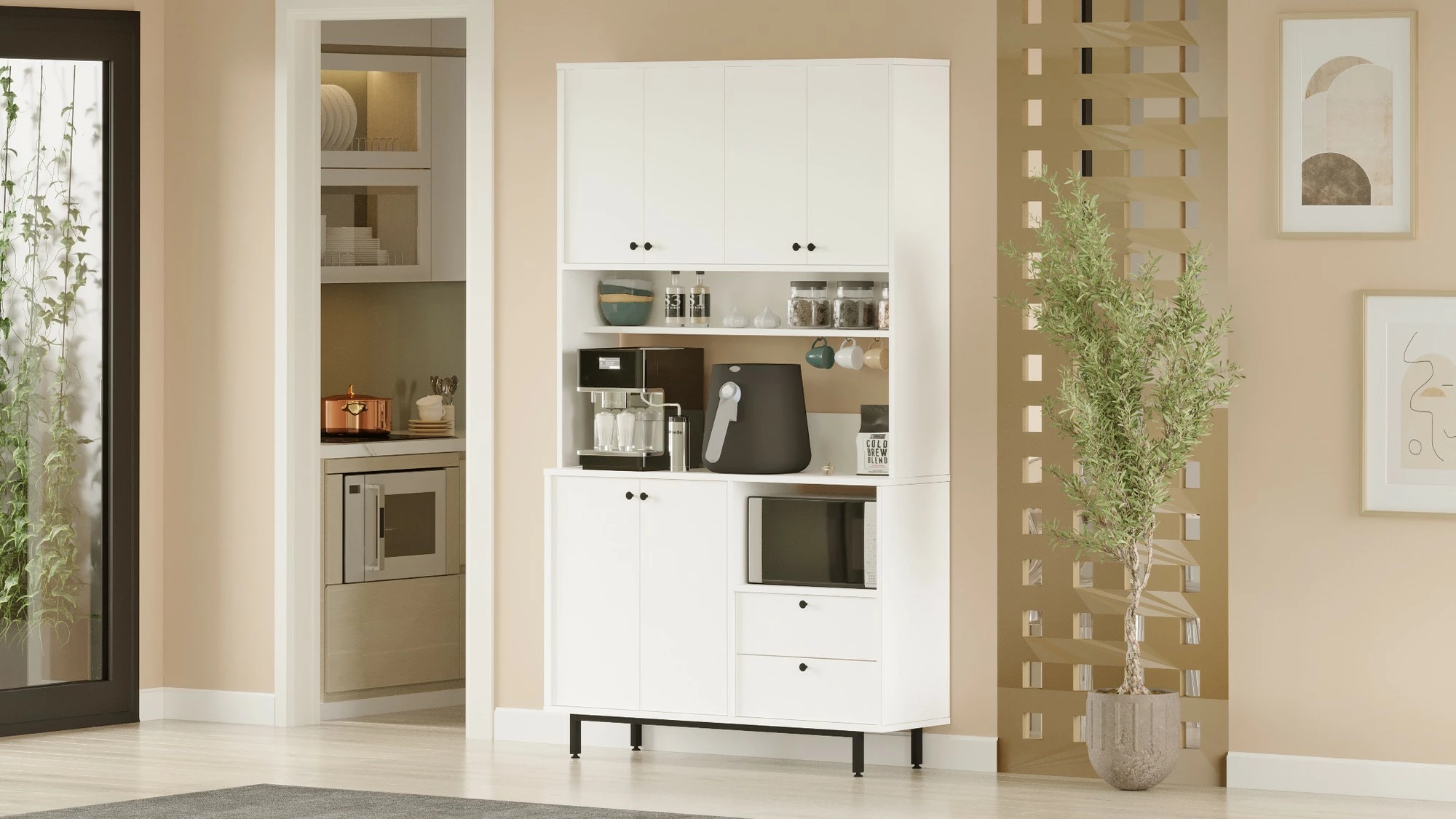 Dollap shumëpërdorimësh, ngjyrë e bardhë, Skye Decor, RE7-W