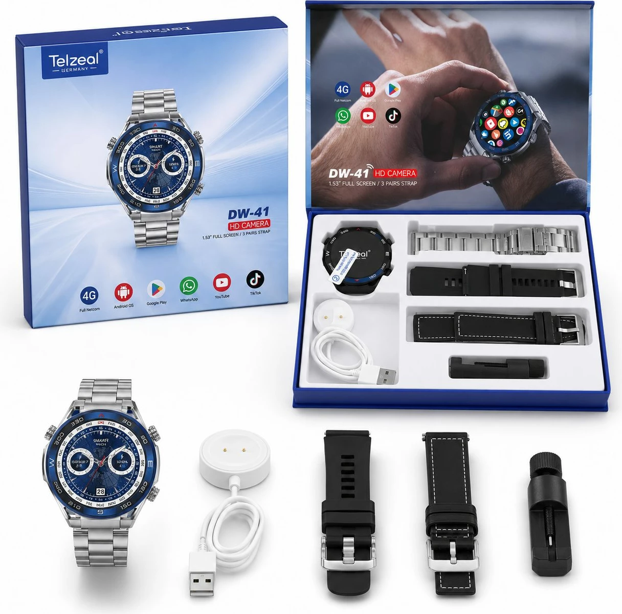 Orë Smart Telzeal DW-41 me ekran HD dhe modalitete sportive