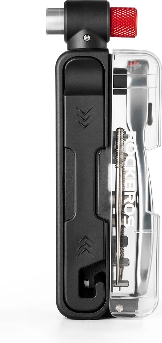 Set multitool për biçikletë Rockbros CO2 Multitool Set, çelës ratchet + pompë CO2, 185 g, i zi