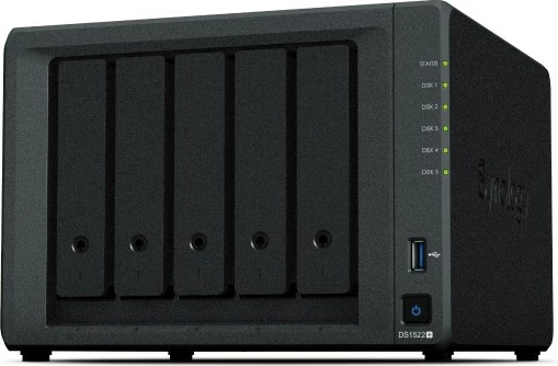 NAS Synology DiskStation DS1522+, Tower, AMD Embedded R-Series SoC, R1600, 8 GB, DDR4