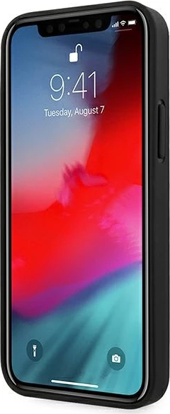Mbështjellës Mercedes AMG AMHCP12LDOLBK për iPhone 12 Pro Max 6.7", lëkurë, i zi