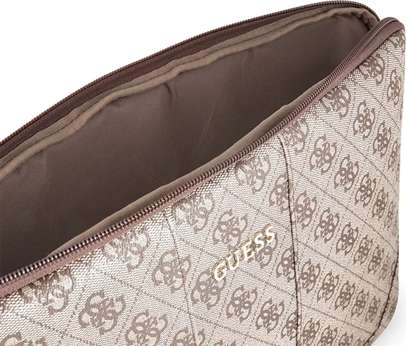 Mbështjellës laptopi Guess 4G Uptown, deri 13", Kafe