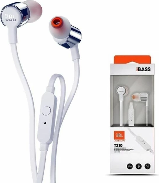 Kufje JBL Tune 210 (JBLT210GRY), in-ear, me mikrofon, 3.5 mm, gri