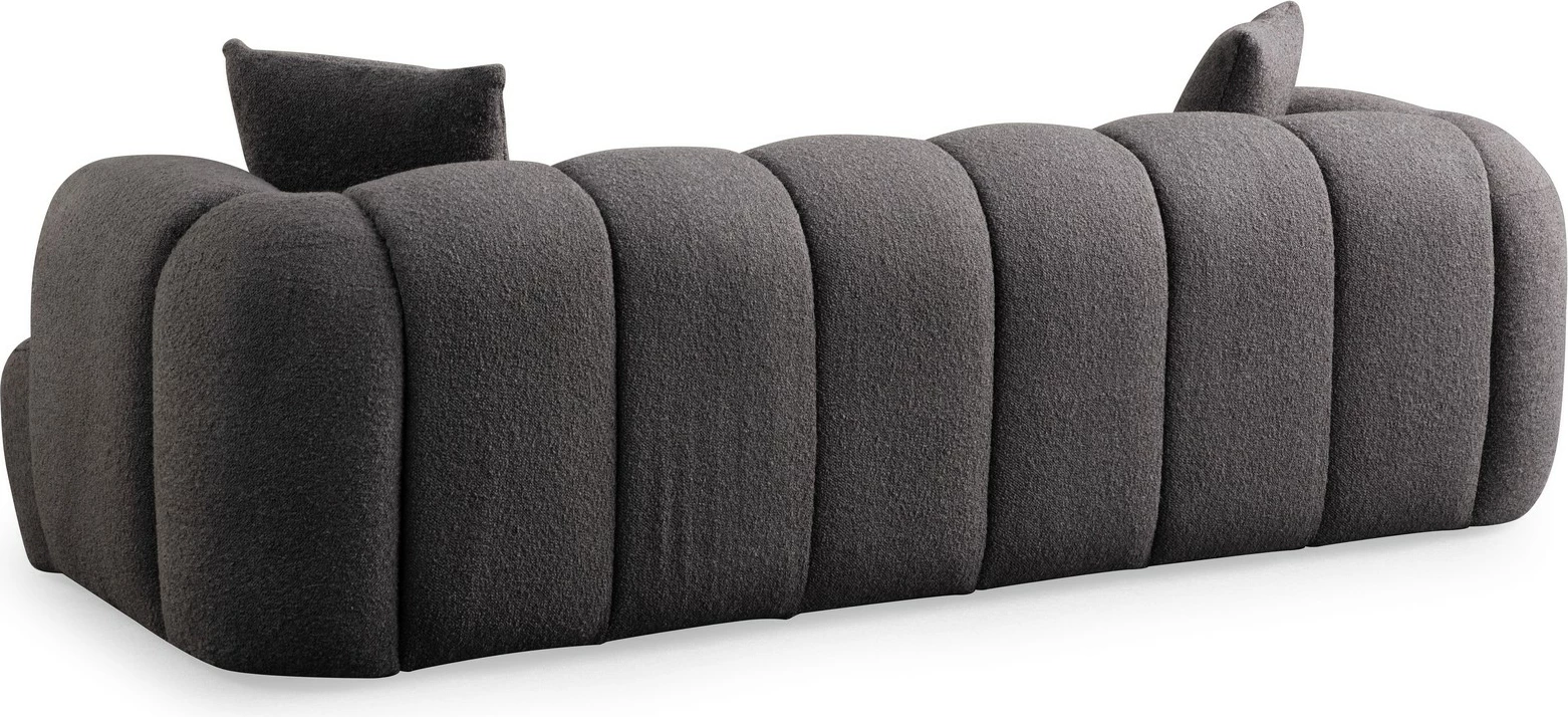 Divan treshe Atelier del Sofa, Puffy 3 Plain, ngjyrë antracit