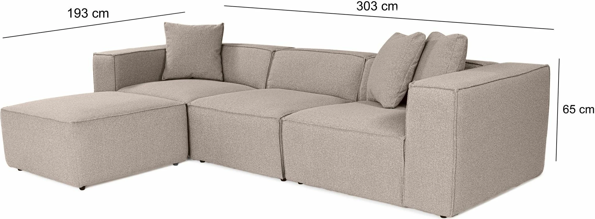 Kënd-sofë Lora me pouffe, ngjyrë pjeshke