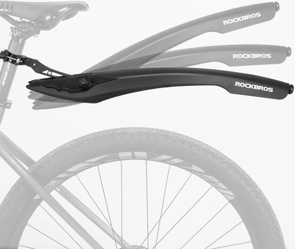 Mbrojtëse balte për biçikletë Rockbros DNB8001 me dritë LED të kuqe, e zezë