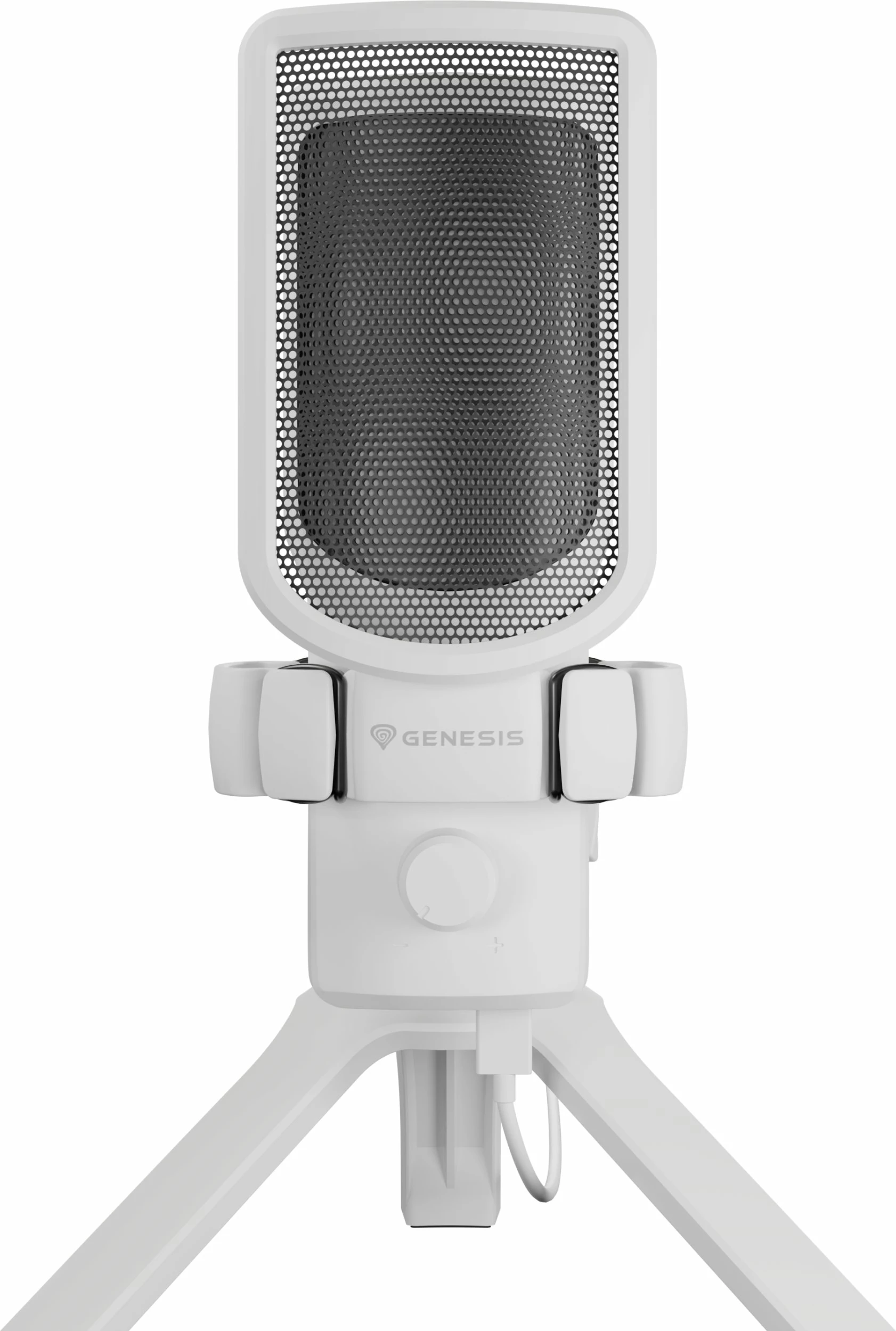 Mikrofon kondensator GENESIS Radium 250 NGM-2353, USB-C, kardioid, set me tripod dhe pop filter, i bardhë