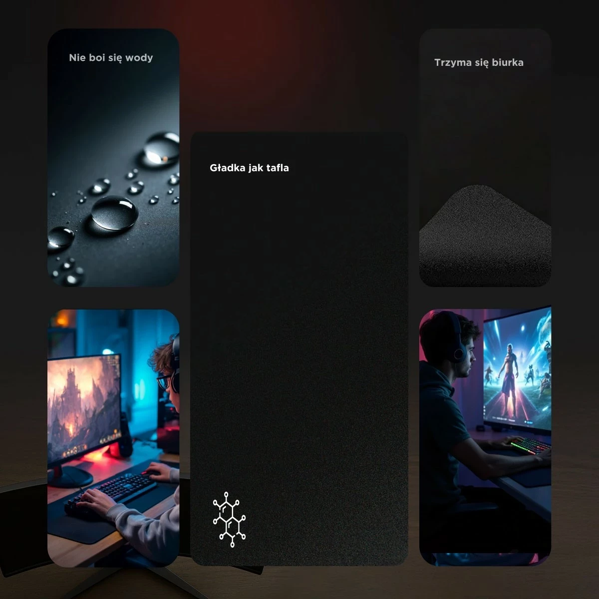 Mauspad Rampage Pulsar Pro M 35x29cm jacquard e zezë