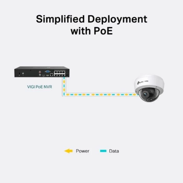 kamerë sigurie IP dome TP-LINK VIGI C220I 2MP 1080p 4mm IR PoE IP67 IK10, e bardhë