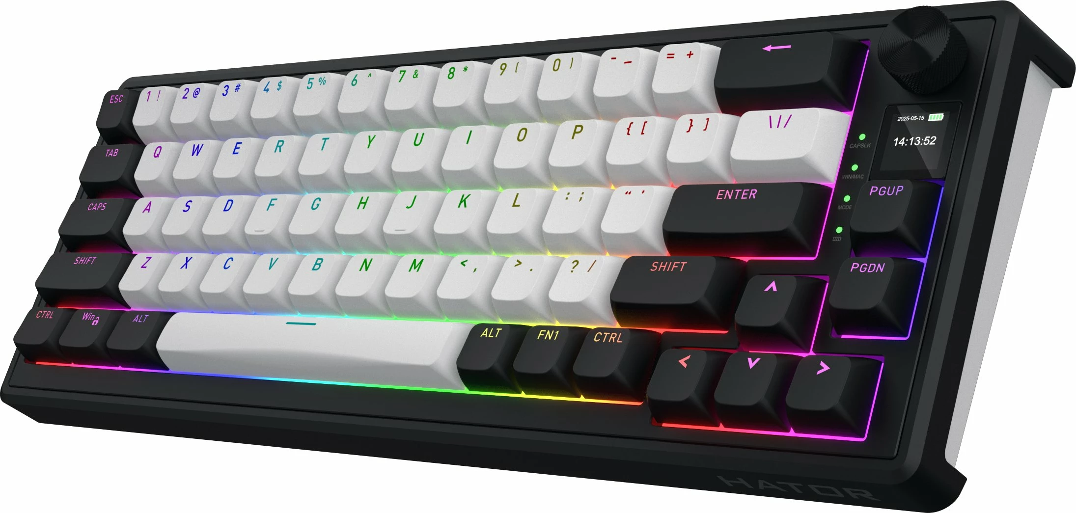 Tastierë gaming Hator Skyfall 65 Mag Ultima 8K Wireless (HTK3860), Aurum Ice Magnetic, 65%, RGB, US layout, e bardhë