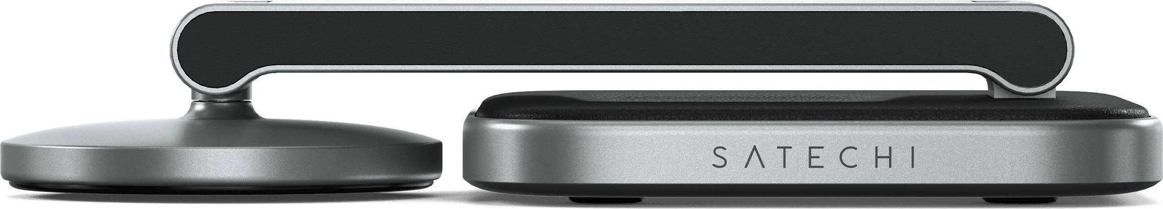 Karikues wireless Satechi 2-në-1 Qi2 i palosshëm, për Celular dhe Kufje, i zi