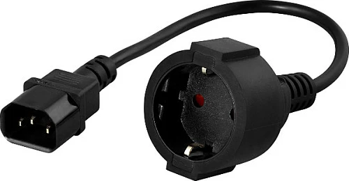 Kabllo rryme PowerWalker 91015003, C14 në prizë Schuko (CEE7/3), 0.2 m, e zezë