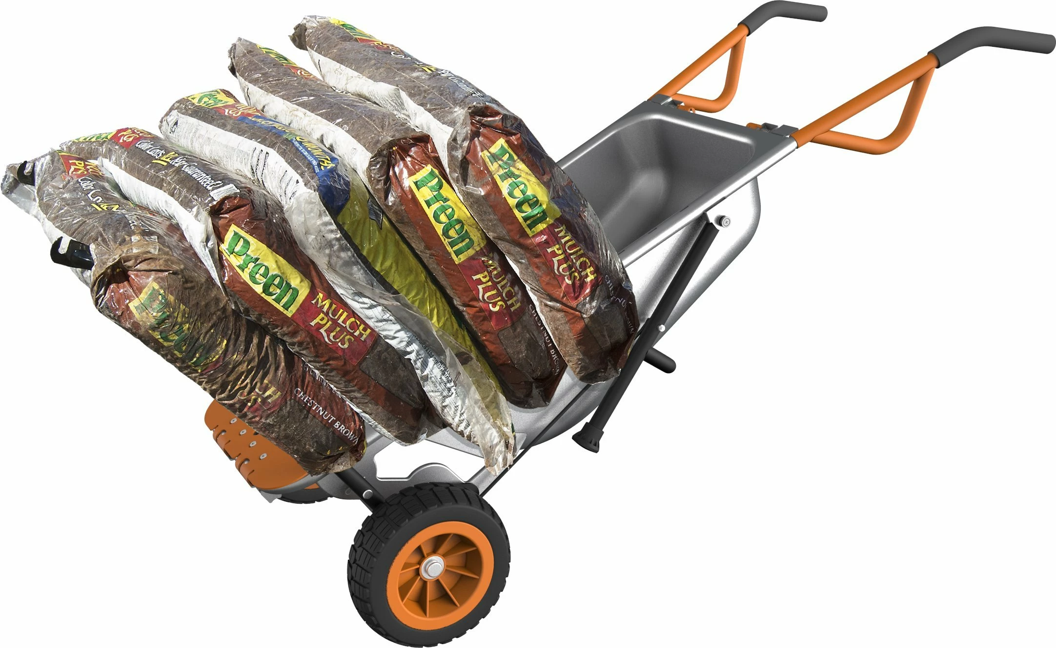 Karrocë dore Worx WG050 110 L 140 kg dy rrota, argjendtë