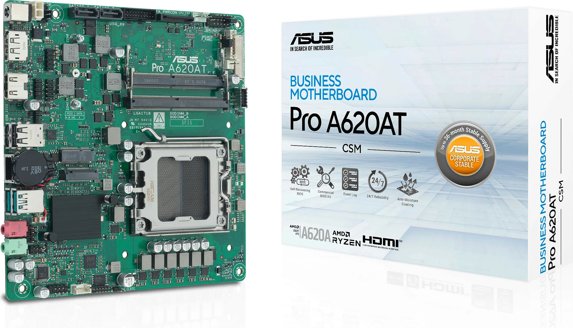Pllakë amë ASUS Pro A620AT-CSM, Socket AM5, DDR5 deri 128GB