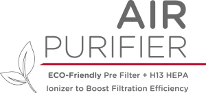 Pastrues ajri AIWA PA-100, HEPA H13 + jonizues, CADR 140 m³/h, për dhomë 16.8 m², 30 W, i bardhë