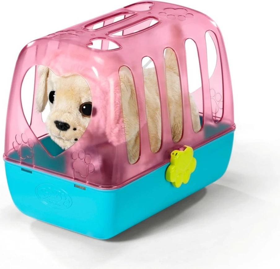 Qenush interaktiv me litar, Baby Born 835869-116724, ec në litar, leh, tund bishtin, pi ujë dhe bën pipi, shumëngjyrësh, set me kafaz, tas, kockë