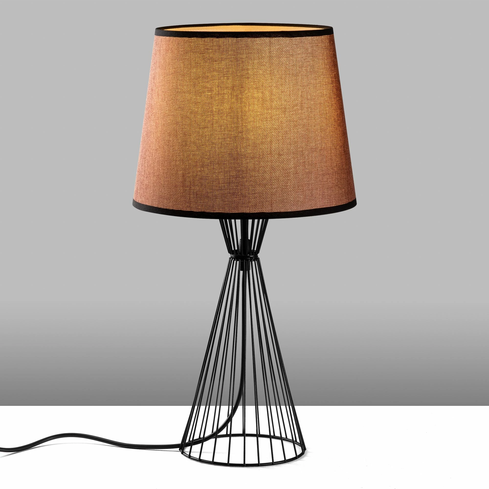 Llambë tavoline Opviq, Telıs - 5372, trup metali, kapele kafe, 28x28x55cm