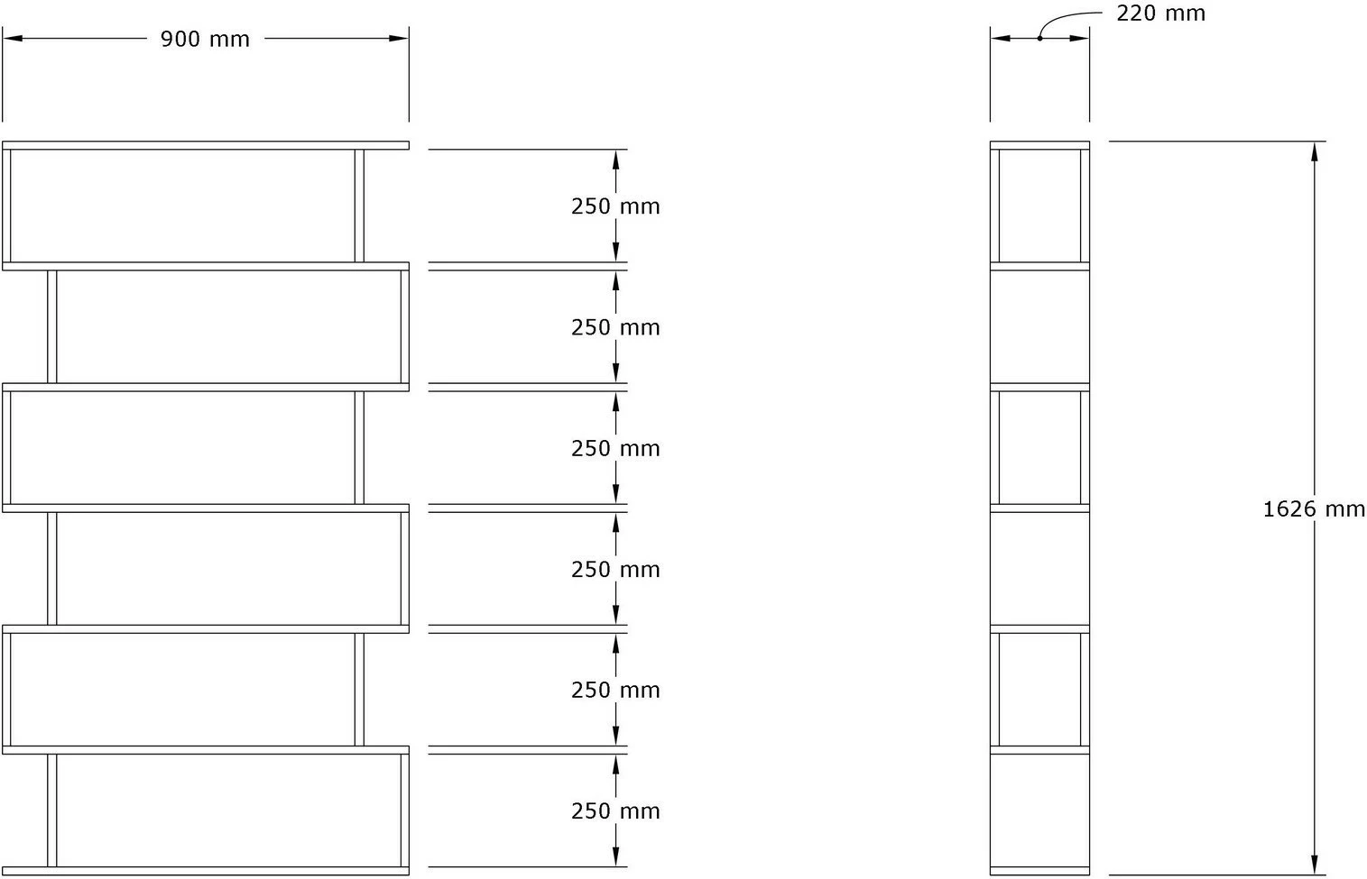 Raft librash Hanah Home, Hector, i bardhë