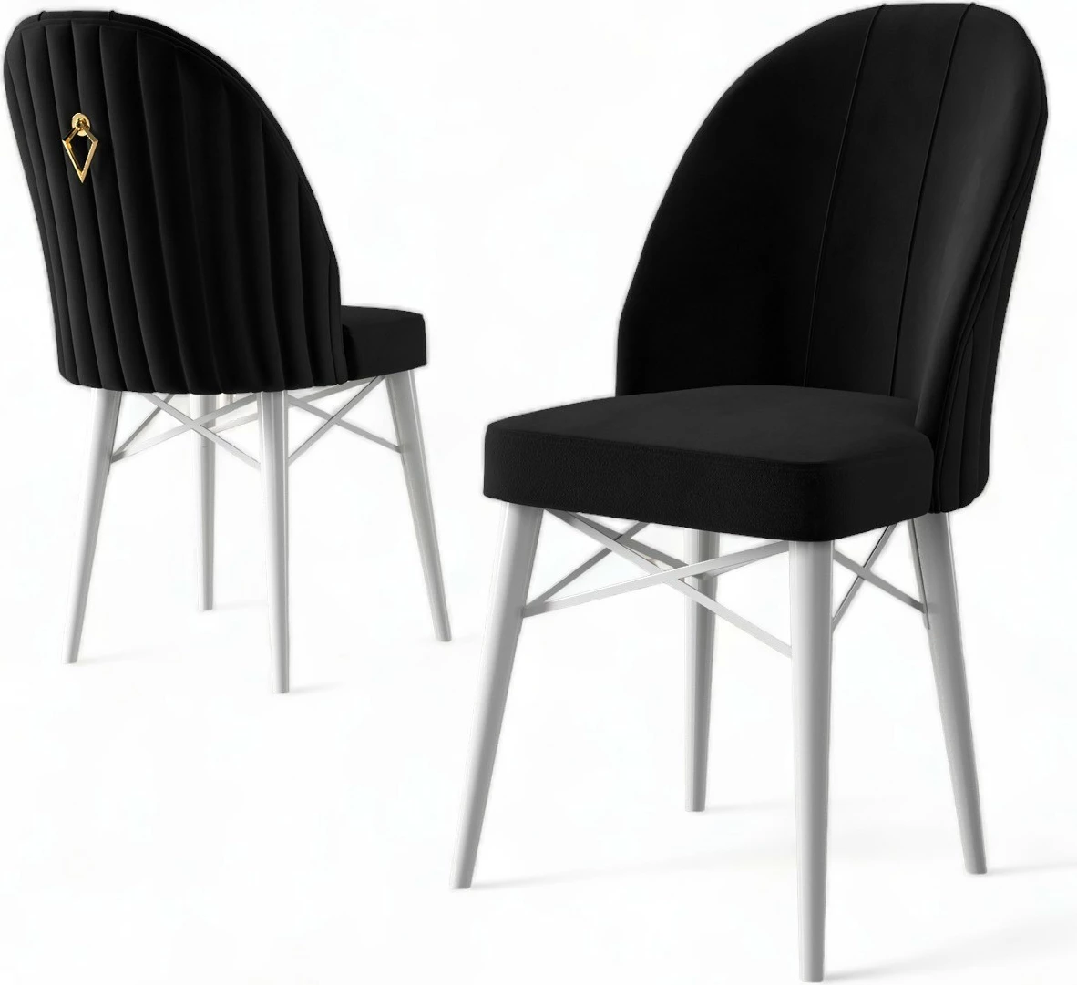 Set karrigesh (6 copë) Hanah Home, Ritim, e zezë, e bardhë