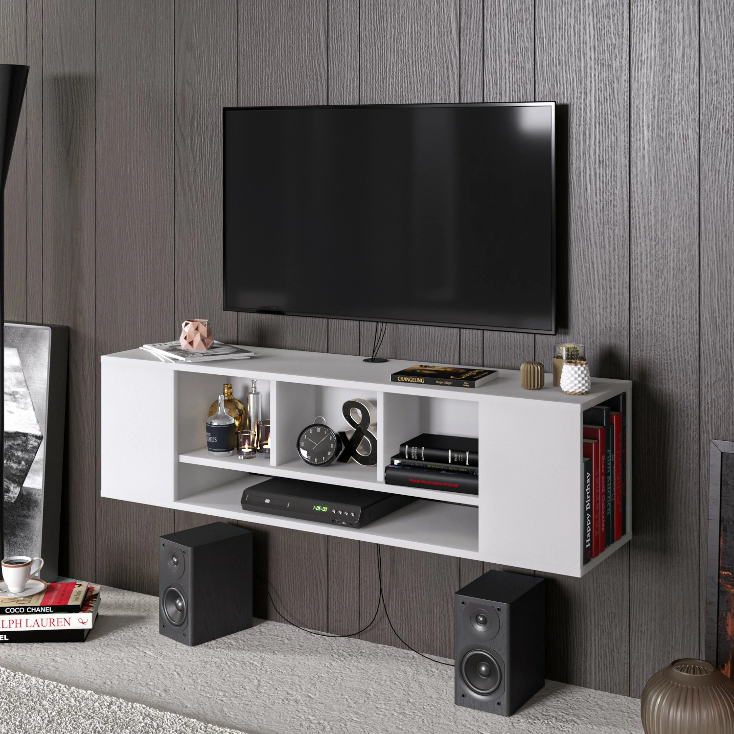 Komodë TV Hanah Home, ngjyrë e bardhë, Paldi