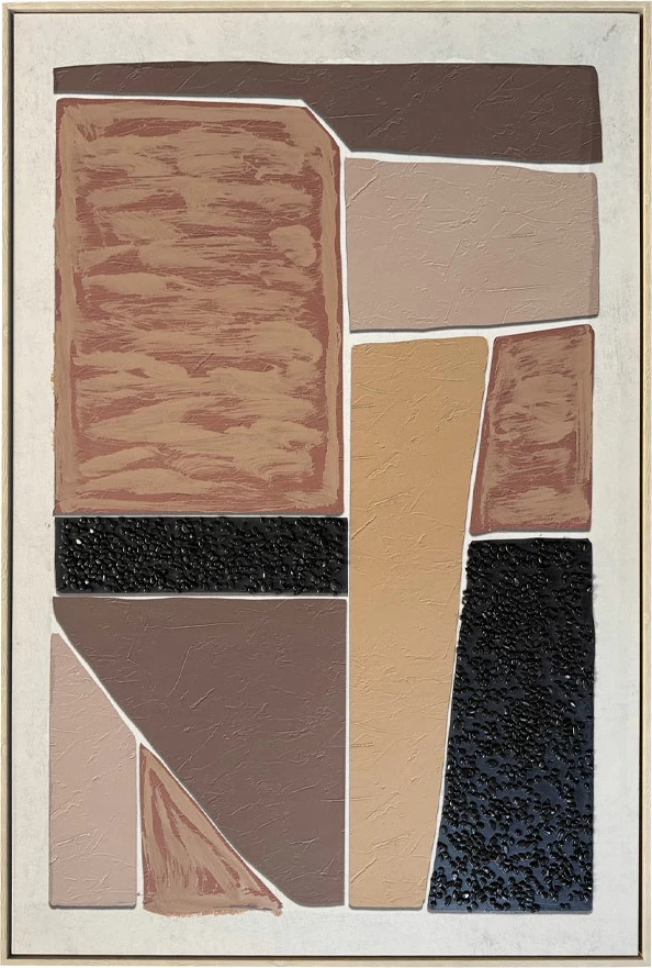 Pikturë dekorative FRACTAL B me kornizë, kanavacë, bezhë, kafe, e zezë, 82.6x4.3x122.6cm