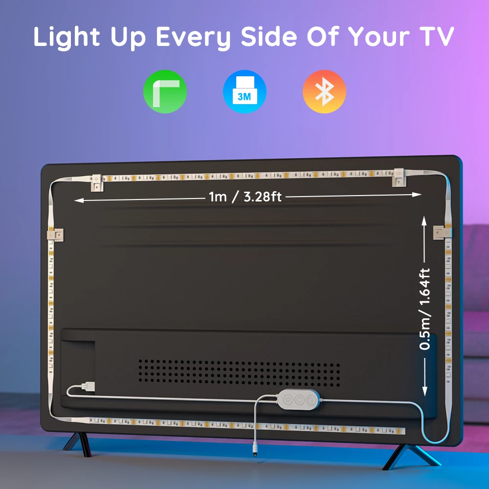 Shirit LED RGB për TV, Govee, TV Backlight 46-60", 4x75 cm